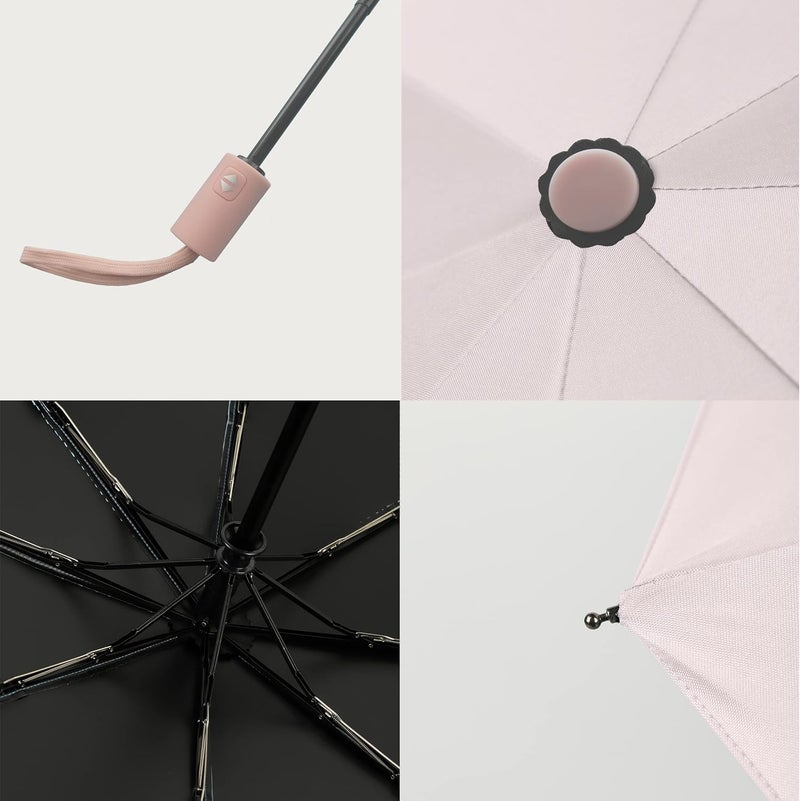 BAODINI Small UV Protection Travel Umbrella Compact for Rain and Sun UPF 50+ Windproof Portable 42 inch Umbrella for Women and Men - Image 4